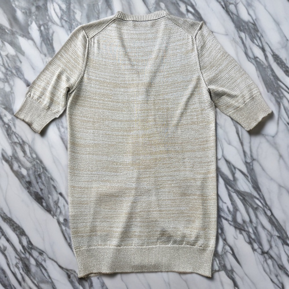 Dolce & Gabbana Metallic Stripe Cardigan Sweater | Size 46 (M) - Picture 4 of 7